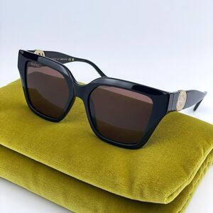 NEW Gucci GG1023S 005 Black Brown Square Chain Women Sunglasses